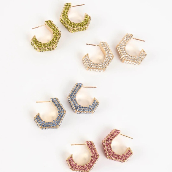 Violet & Brooks Pink Brooke Hexagon Hoop - Picture 3 of 3